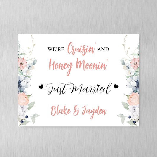 Blauwe koraal bloemenbruid en bruidegom Cruise mag