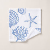 Blauwe koraal en zeehondenbank bad handdoek (Wasdoekje)