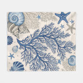 Blauwe Koraal Fleece Deken – Kust Ocean Throw (Voorkant (Horizontaal))