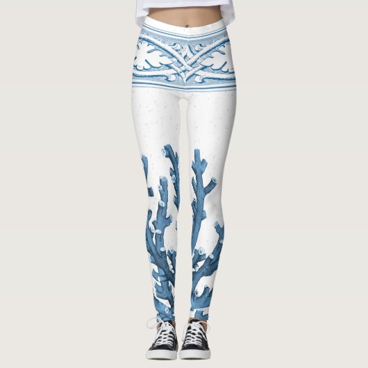 Blauwe koraal leggings (Voorkant)
