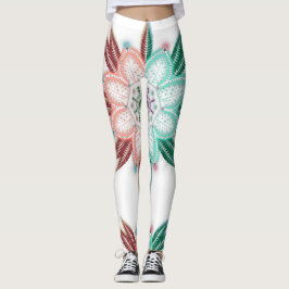 Blauwe Koraal Mandala Bloem Leggings
