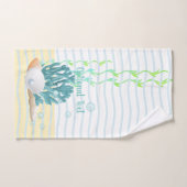 Blauwe koraal, zeeschelpen en blauwe parels bad handdoek (Handdoek)