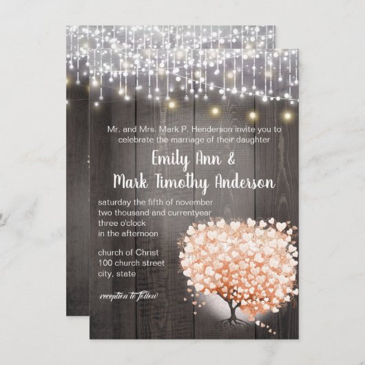 Blauwe koraalhardeboom Bossen legante bruiloft Kaart (Voorkant / Achterkant)