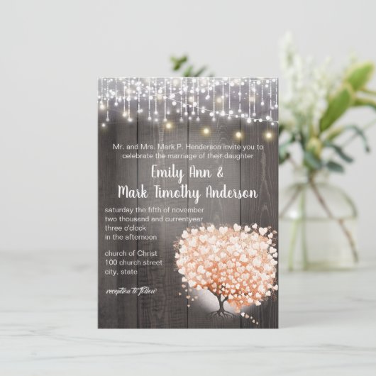 Blauwe koraalhardeboom Bossen legante bruiloft Kaart (Staand voorkant)