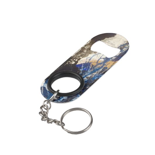 Blauwe koraalrif roestvrij stalen flesopening mini flessenopener (Achterkant Gekanteld)