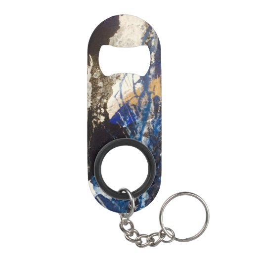 Blauwe koraalrif roestvrij stalen flesopening mini flessenopener (Achterkant)