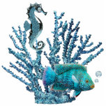Blauwe koraalrif Sleutelhanger Fotobeeldje Sleutelhanger<br><div class="desc">Sleutelhanger voor acrylfotosculptuur met een afbeelding blauw koraal dat een blauw zeepaardje met glanzend blauw en een mooie blauwe vis met blauw topazluchtbelletjes beschermt. Zie bijpassende acrylfoto-beeldhouwpin,  magneet,  ornament en sculptuur. Zie het volledige collectie onder de Sleutelhanger van het Zee in de SPECIALE TOUCHES | Afdeling Voorkeuren partij.</div>