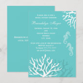 Blauwe koraalrif zeehoornschotel kaart (Voorkant / Achterkant)