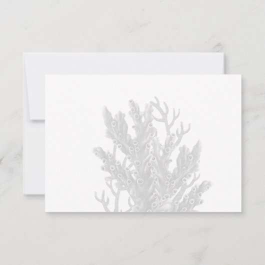 Blauwe koralen onder het Zee bruiloft uitnodiging  (Achterkant)