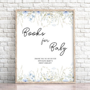 Blauwe korenbloem Baby shower baby's zijn lief Poster