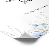 Blauwe korenbloem Baby shower baby's zijn lief Poster (Hoek)