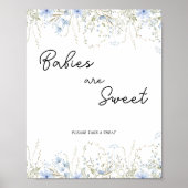 Blauwe korenbloem Baby shower baby's zijn lief Poster (Voorkant)