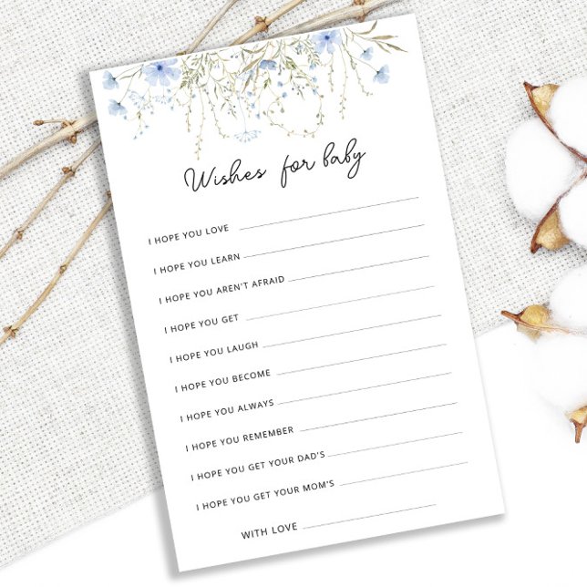 Blauwe korenbloem Baby shower wenst voor Baby advi (Creator heeft geüpload)