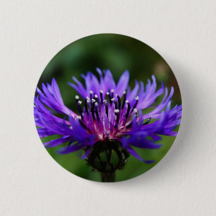 Blauwe Korenbloem Bloesem Bloemen Vrede Liefde Lot Ronde Button 5,7 Cm