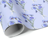 Blauwe Korenbloem Boeketten Cadeaupapier (Rol Hoek)