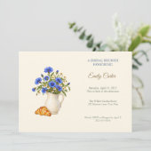 Blauwe Korenbloem Bruidsbrunch Uitnodiging (Staand voorkant)