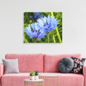 blauwe korenbloem canvas afdruk (Insitu (Woonkamer))