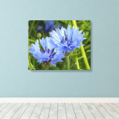 blauwe korenbloem canvas afdruk (Insitu (Houten vloer))