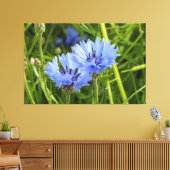 blauwe korenbloem canvas afdruk (Insitu (Woonkamer))