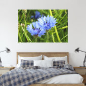 blauwe korenbloem canvas afdruk (Insitu (Slaapkamer))