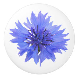 Blauwe korenbloem deurknop keramische knop