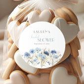 Blauwe Korenbloem Hortensia Bruidsdiner Ronde Sticker