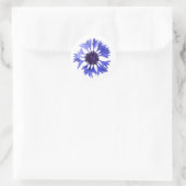 Blauwe korenbloem ronde sticker (Tas)