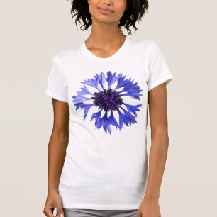 Blauwe korenbloem t-shirt