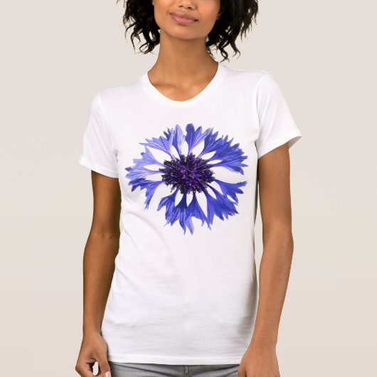 Blauwe korenbloem t-shirt (Voorkant)
