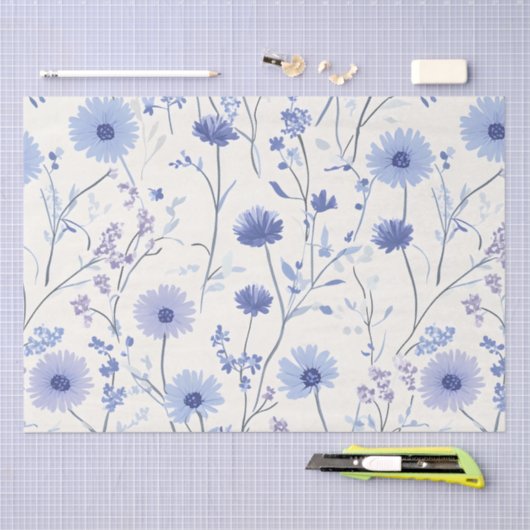 Blauwe korenbloem tissuepapier (Craft)