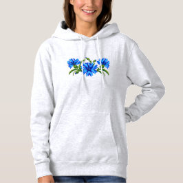 Blauwe Korenbloemen Hoodie