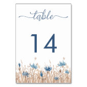 Blauwe korenbloemen & tarwe veld crème moderne bru kaart (Achterkant)