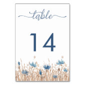 Blauwe korenbloemen & tarwe veld crème moderne bru kaart (Voorkant)