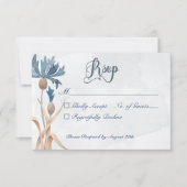 Blauwe Korenbloemen & Tarweveld Blauwe Trouwdag RSVP Kaartje (Voorkant)