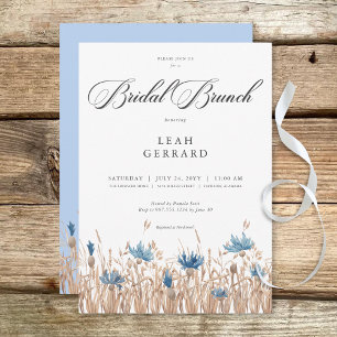 Blauwe korenbloemen & Tarweveld Bridal Brunch Kaart
