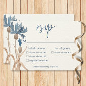 Blauwe korenbloemen & Tarweveld Modern diner RSVP Kaartje