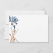 Blauwe korenbloemen & Tarweveld Modern diner RSVP Kaartje (Achterkant)