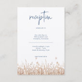 Blauwe korenbloemen & Tarweveld Moderne ontvangst Informatiekaartje (Voorkant)