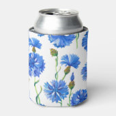 Blauwe korenbloemen: waterverf bloemennaadloos. blikjeskoeler (Blikje Voorkant)