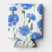 Blauwe korenbloemen: waterverf bloemennaadloos. blikjeskoeler (Voorkant)