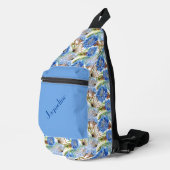 Blauwe korenbloemen witte achtergrond sling bag (Rechterhoek)