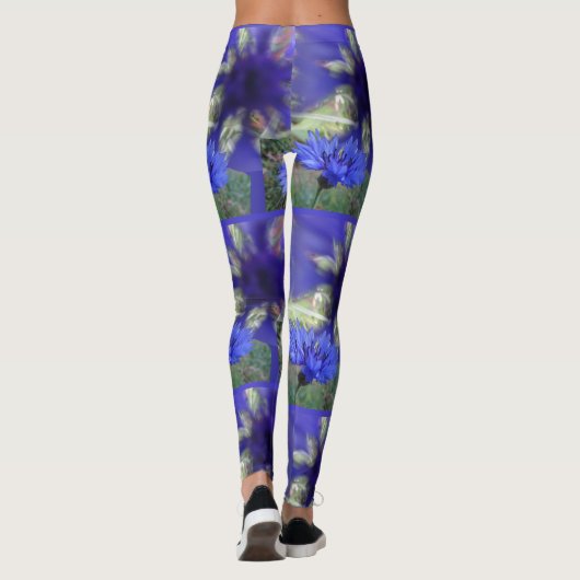 Blauwe kornbloem leggings (Achterkant)