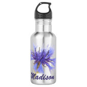 Blauwe kornbloem waterfles (Voorkant)