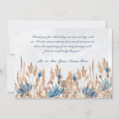 Blauwe kornbloemen en Wheat Field Wedding Bedankkaart (Achterkant)