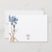 Blauwe kornbloemen en Wheat Field Wedding RSVP Kaartje (Achterkant)