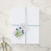 Blauwe kornbloemen waterverf  bruiloft cadeaulabel (Met Touw)