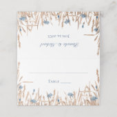 Blauwe kornbloemen Wheat Wedding Plaatskaartje (Buitenkant ongevouwen)