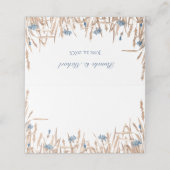 Blauwe kornbloemen Wheat Wedding Plaatskaartje (Buitenkant ongevouwen)