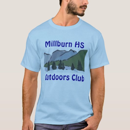 Blauwe korte hoes t-shirt (Voorkant)