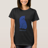 Blauwe kosmische kat t-shirt (Voorkant)